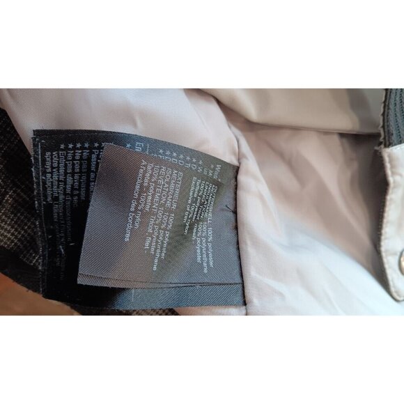 Burton Women’s M Dry Ride Jet Set Snowboard Jacket Hooded Gray Plaid Coat Photos - Picture 12 of 16